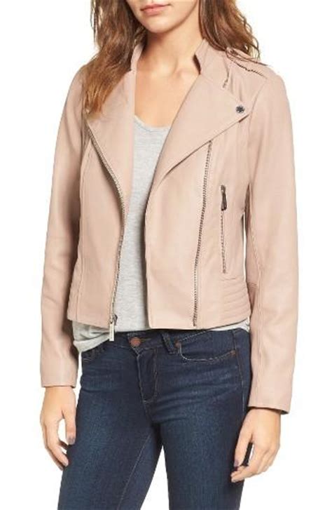 michael kors leather jacket pink|Michael Kors faux leather jacket.